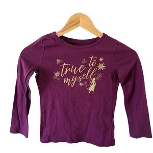 Disney Purple Long Sleeve Tee with Gold Accents